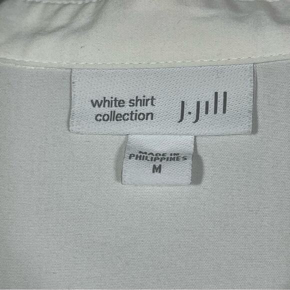 J.Jill White Shirt Collection, Native American Beading on Collar. Size Medium. - Picture 2 of 7